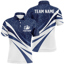 Load image into Gallery viewer, White and blue camo Men bowling Polo, Quarter Zip shirts Custom Team bowling jerseys, gift for bowlers NQS8009