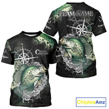 Load image into Gallery viewer, Custom Black and Green Crappie fishing scales compass Performance long sleeve Fishing Team Shirts NQS11727