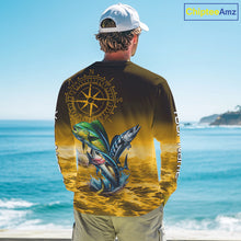 Load image into Gallery viewer, Custom Mahi Mahi, Wahoo, Tuna Yellow Performance Fishing Shirt, Compass Offshore Tournament Shirts NQS11438