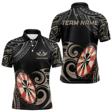 Load image into Gallery viewer, Personalized Black tribal pattern Darts Shirts For Men Custom Retro Team Darts Jerseys NQS9551