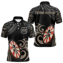 Load image into Gallery viewer, Personalized Black tribal pattern Darts Shirts For Men Custom Retro Team Darts Jerseys NQS9551