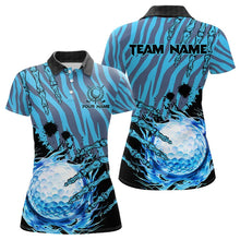 Load image into Gallery viewer, Personalized Funny Claw Blue Camo Golf Polo Shirts For Women Custom ladies golf tops outfit NQS9705