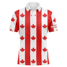 Load image into Gallery viewer, Canadian flag patriotic Mens golf polo shirts custom Canada golf shirts for men, golf outfit men NQS5748