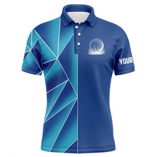 Load image into Gallery viewer, Blue triangle pattern Mens golf polo shirts custom team men's golf jerseys, golf tops for men NQS7852