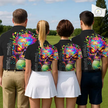 Load image into Gallery viewer, Colorful Skull Golf jerseys Black Golf polo shirts For Men Custom Team mens golf clothes NQS11318