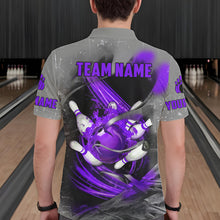Load image into Gallery viewer, Purple Sugar Skull Tattoo Custom Mens Bowling Polo, Quarter Zip Shirts,Team Bowling Jerseys NQS11530