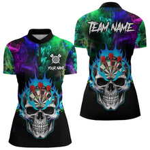 Load image into Gallery viewer, Colorful smoke Skull Darts shirts for Women Custom Team Darts Jerseys, Best Darts Gift For Player NQS9611