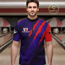 Load image into Gallery viewer, Personalized bowling shirts for men custom purple and red team bowling jerseys, gift for bowlers NQS11554