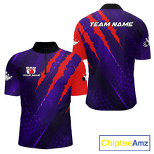 Load image into Gallery viewer, Personalized bowling shirts for men custom purple and red team bowling jerseys, gift for bowlers NQS11554