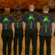 Load image into Gallery viewer, Black and Green clovers St Patrick's Day Bowling Shirts for Women Custom Bowling Team jerseys NQS11692