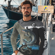 Load image into Gallery viewer, Catfish fishing scales customize performance long sleeves Fishing shirts, Catfish fishing jerseys NQS11562