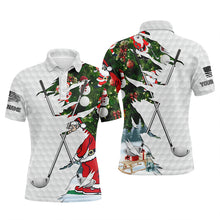 Load image into Gallery viewer, Christmas golf pattern white golf ball skin Men golf polo shirts custom golf clubs outfit men NQS6748