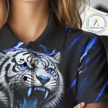 Load image into Gallery viewer, Black and Blue Lightning thunder Tiger Golf Polo shirts for Women custom Tiger team golf shirts NQS11574