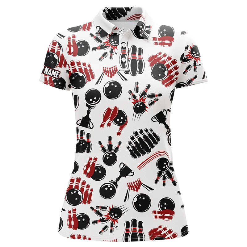 Custom bowling shirt for women – personalized team jersey front view