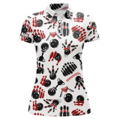 Custom bowling shirt for women – personalized team jersey front view
