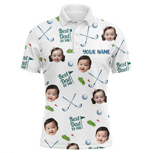 Load image into Gallery viewer, Personalized Best Dad By Par Polo Shirt, Custom Kids Face Photo Polo Shirt For Dad, Father's Day Gift NQS8617