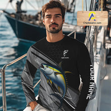 Load image into Gallery viewer, Personalized Black camo Tuna Fishing Jerseys, Tuna Tournament fishing team shirts NQS11382