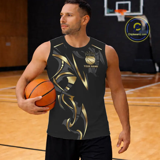 Black and Gold crown Basketball Vest, T-shirt, Hoodie, Long sleeve Custom Bowling Team jerseys NQS11392