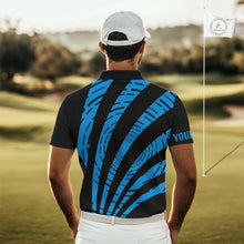 Load image into Gallery viewer, Custom Black and Blue camo Golf Polo Shirt For Men Custom men's golf tops, personalized golf gifts NQS10609