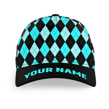 Load image into Gallery viewer, Multicolor argyle pattern custom name golf sun hats, unique golf gifts for golfers NQS9865