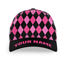 Load image into Gallery viewer, Multicolor argyle pattern custom name golf sun hats, unique golf gifts for golfers NQS9865