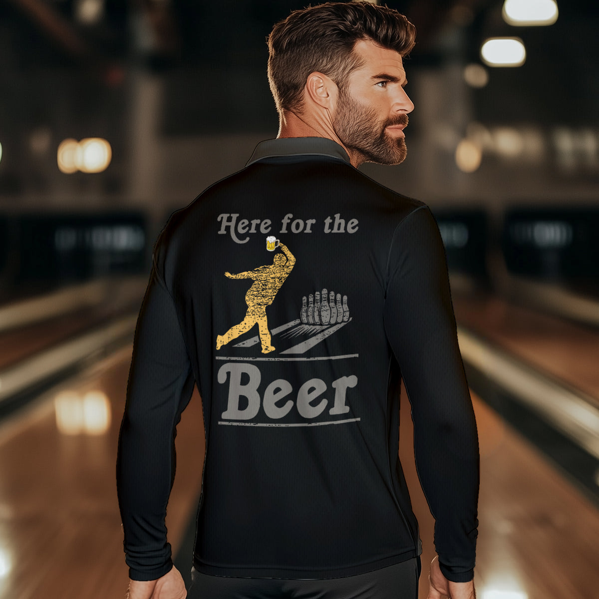 Personalized Black Retro Bowling shirts For Men custom Here for the beer bowling team jerseys NQS9409