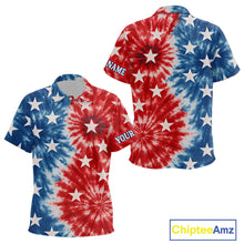 Load image into Gallery viewer, American Flag Tie dye pattern Kid golf polo shirt custom patriotic golf attire for Kid NQS9990