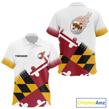 Load image into Gallery viewer, Maryland Flag Kid golf polo shirt Custom patriotic golf outfit for children NQS10105