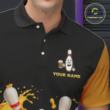 Load image into Gallery viewer, Bowling &amp; Beer therefore i'm here custom funny Bowling shirts for Men, Bowling team apparel NQS10274