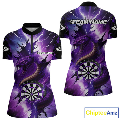 Purple Thunder Lightning Custom Cobra Snake Women Dart Shirts Best Dart Jerseys Dart Team Shirts NQS10693