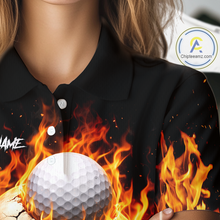 Load image into Gallery viewer, Flame Skull Golf Polo shirts for Women custom Skull Fire team golf shirts, golf gifts for ladies NQS11576