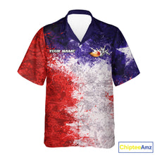 Load image into Gallery viewer, Custom Texas Flag Bowling Button-up Shirt, Patriotic Texas Bowling Team League Jerseys NQS11626