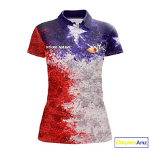 Load image into Gallery viewer, Custom Texas Flag Bowling Polo, 1/4 zip Shirts For Women, Patriotic Texas Bowling Team League Jerseys NQS11626
