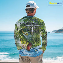 Load image into Gallery viewer, Personalized Largemouth Bass Fishing Shirts Green Scales Compass Performance Tournament Bass Jerseys NQS11440