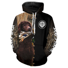 Load image into Gallery viewer, Irish Water Spaniel Hunting Dog Custom Name Hoodie Shirt for Hunter FSD4749
