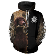 Load image into Gallery viewer, Irish Water Spaniel Hunting Dog Custom Name Hoodie Shirt for Hunter FSD4749
