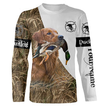 Load image into Gallery viewer, Duck hunting with dog Golden Retriever Custom Name 3D All over print Shirt, Hoodie - Personalized Hunting Gifts FSD2727