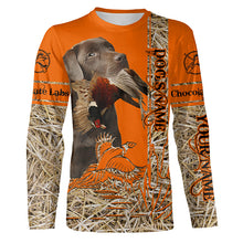 Load image into Gallery viewer, Chocolate Labrador Retriever Dog Pheasant Hunting Blaze Orange Hunting Shirts for Hunter, Bird Hunters FSD4158