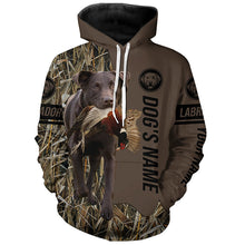 Load image into Gallery viewer, Chocolate Labrador Retriever Hunting dog customized Name Shirt, camo and brown color FSD4671