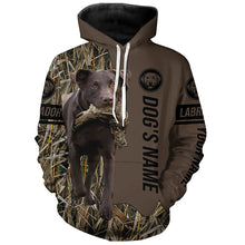 Load image into Gallery viewer, Chocolate Labrador Retriever Hunting dog customized Name Shirt, camo and brown color FSD4671