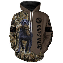 Load image into Gallery viewer, Black GSP Hunting dog customized Name Shirt, camo and brown color FSD4674