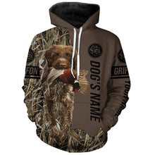 Load image into Gallery viewer, Wirehaired pointing griffon Hunting dog customized Name Shirt, camo and brown color FSD4681