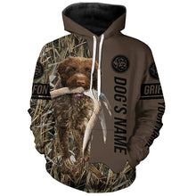 Load image into Gallery viewer, Wirehaired pointing griffon Hunting dog customized Name Shirt, camo and brown color FSD4681