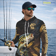 Load image into Gallery viewer, Bass Hooded Fishing Shirts Long Sleeve Sport Style Personalized Name, Fishing Shirt Jersey NHT512