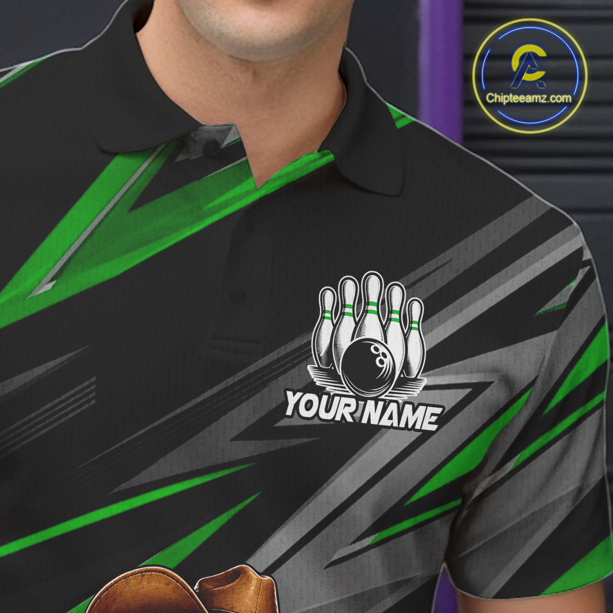 Personalized Team Jersey Men's Custom Cowboy Duck Bowling Polo & 1/4 Zip Shirt |Green NHT1205