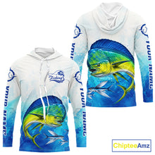 Load image into Gallery viewer, Mahi Mahi Fishing Long Sleeve Hooded Gift For Men Deep Sea Saltwater Angler Ocean Adventure 