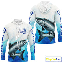 Load image into Gallery viewer, Chinook Salmon Fishing Long Sleeve Hooded Gift For Men Deep Sea Saltwater Angler Ocean Adventure 