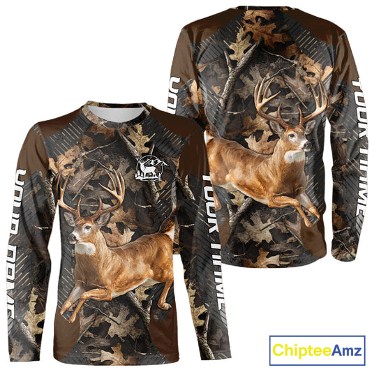 Whitetail Deer Jumping 3D All Over Print Shirts, Gift for Deer Hunters Men, Hunting Hoodie NHT355