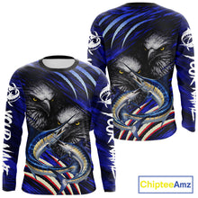 Load image into Gallery viewer, Marlin &amp; Eagle Design Fishing Shirt Long Sleeve, Marlin Fishing Shirt For Men NHT468