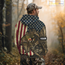 Load image into Gallery viewer, Beagle Dog Chasing Rabbit 3D American Flag Camo Custom Name Shirt, Rabbit Hunting Clothing NHT230